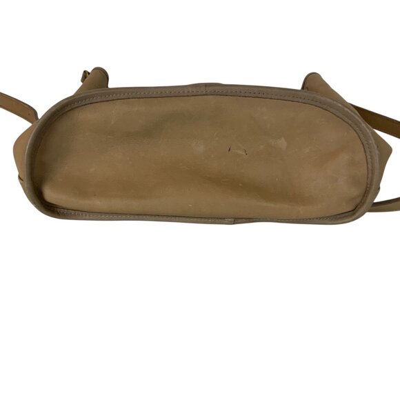 Coach Leather No 588-5703 Drawstring Flap Bucket Bag Tan Crossbody Made In USA - Picture 5 of 14